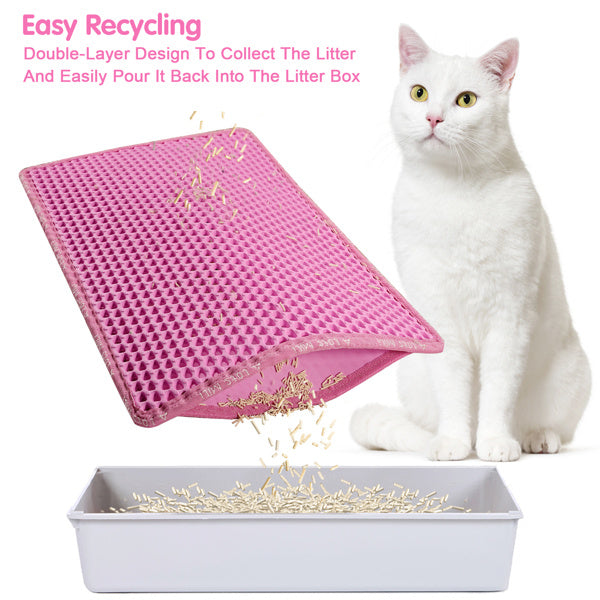 Double-Layer Rice Shaped Cat Litter Pad – Waterproof & Easy to Clean | Cat Drinking & Feeding – bed93