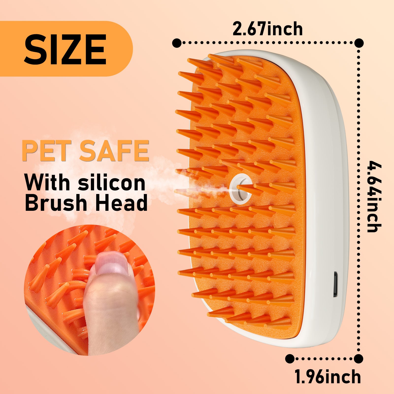 4-in-1 Cat Steam Brush – Anti-Static Mist Grooming Comb for Hair Removal and Shedding care 46