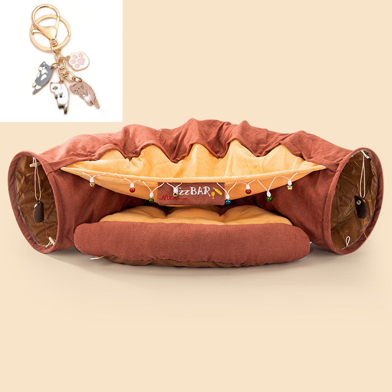 Collapsible Cat Tunnel – Durable & Washable Interactive Pet Toy | Cat Drinking & Feeding – bed8