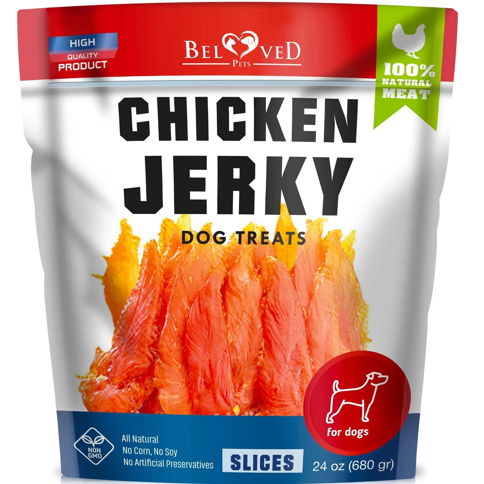 Feeding Chicken Jerky Dog Treats – 1.5 lb Human-Grade, Grain-Free Organic Meat Strips, All-Natural High Protein Chews for Training Small & Large Dogs