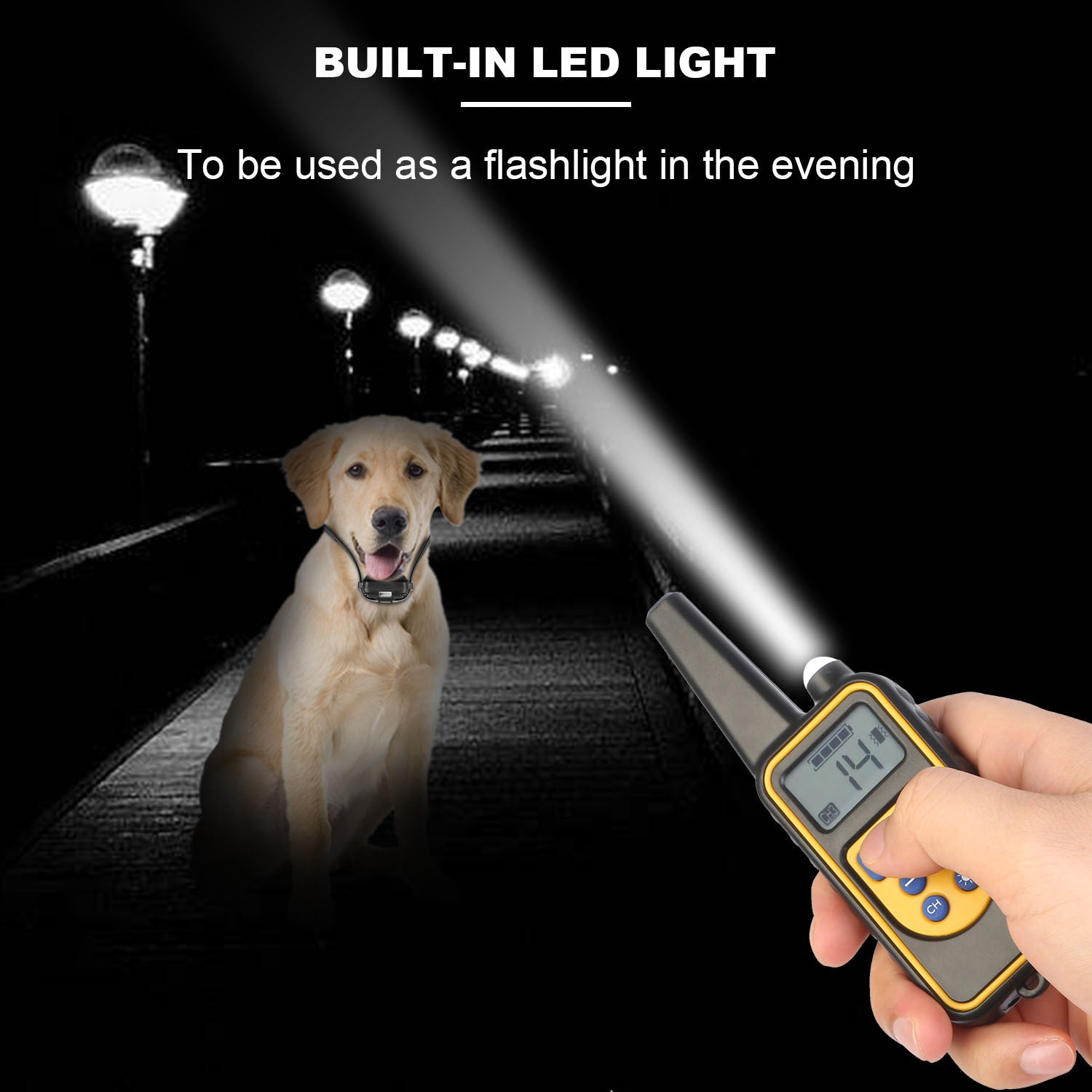 Rechargeable Dog Training Collar with Remote – IP67 Waterproof, 875-Yard Range, 4 Modes, Adjustable Levels ACS44