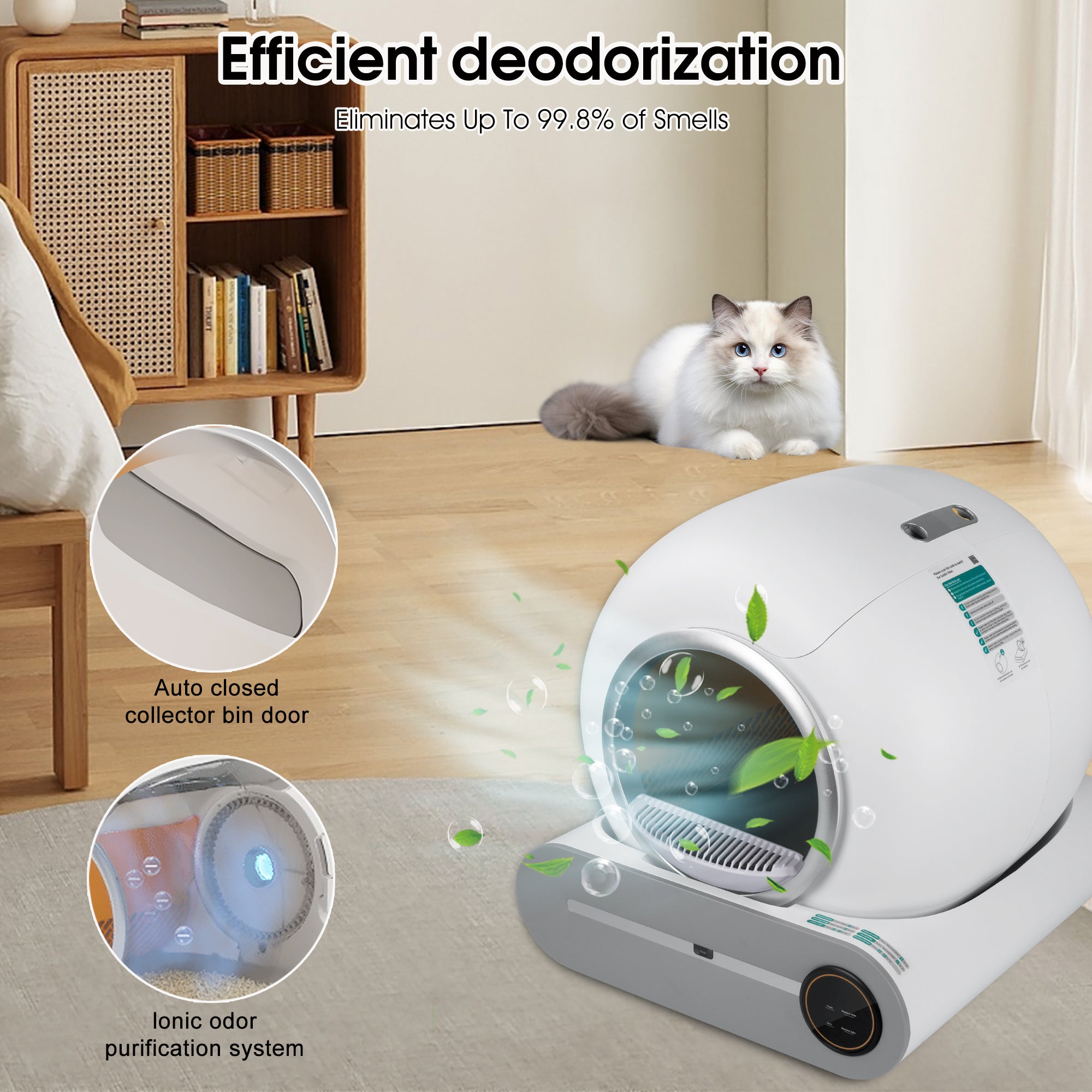 Self-Cleaning Litter Box – Intelligent Automatic Scooping & Deodorization with App Control and 2.4G WiFi | Cat Drinking & Feeding – furn14