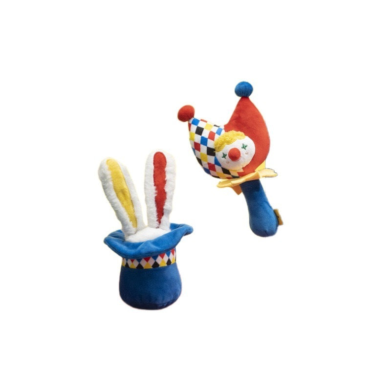 Interactive Plush Dog Toy Bundle – 2-Pack Clown Wobble Hammer & Bunny Squeeze Hat for Fun & Chew Play