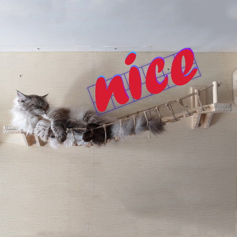 Wall Cat Furniture Pine Wall Hanging – Space-Saving Elevated Cat Perch & Climbing Shelf | Cat Drinking & Feeding – furn2