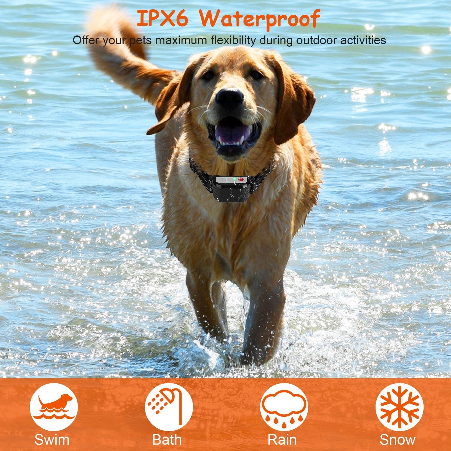 990FT Wireless Dog Fence & Training Collar – IPX6 Waterproof, 4-Channel System with Beep, Vibration & Shock (0–9 Levels) ACS53