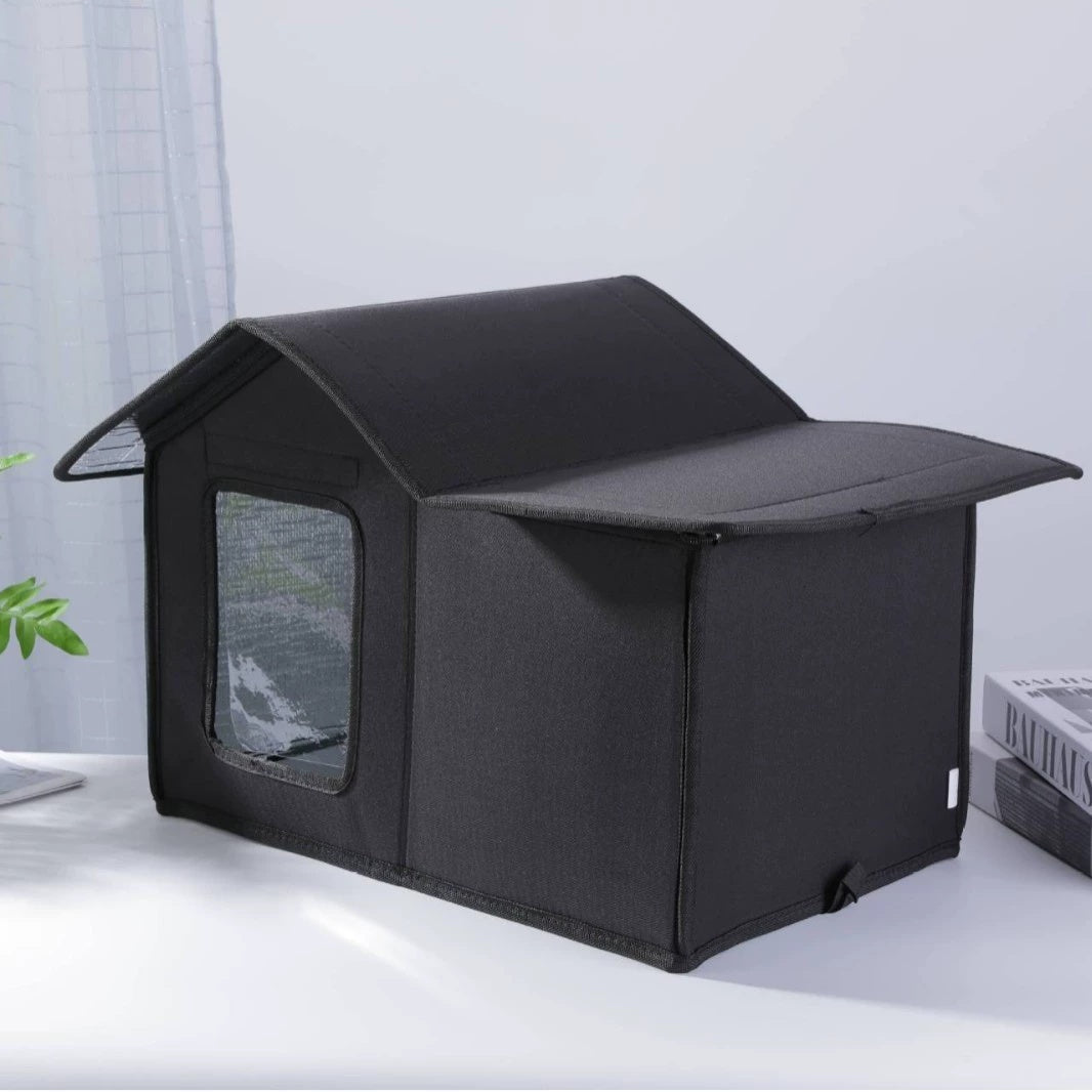Rainproof & Windproof Portable Outdoor Cat Hutch – Durable Shelter for Cats | Cat Drinking & Feeding – bed95