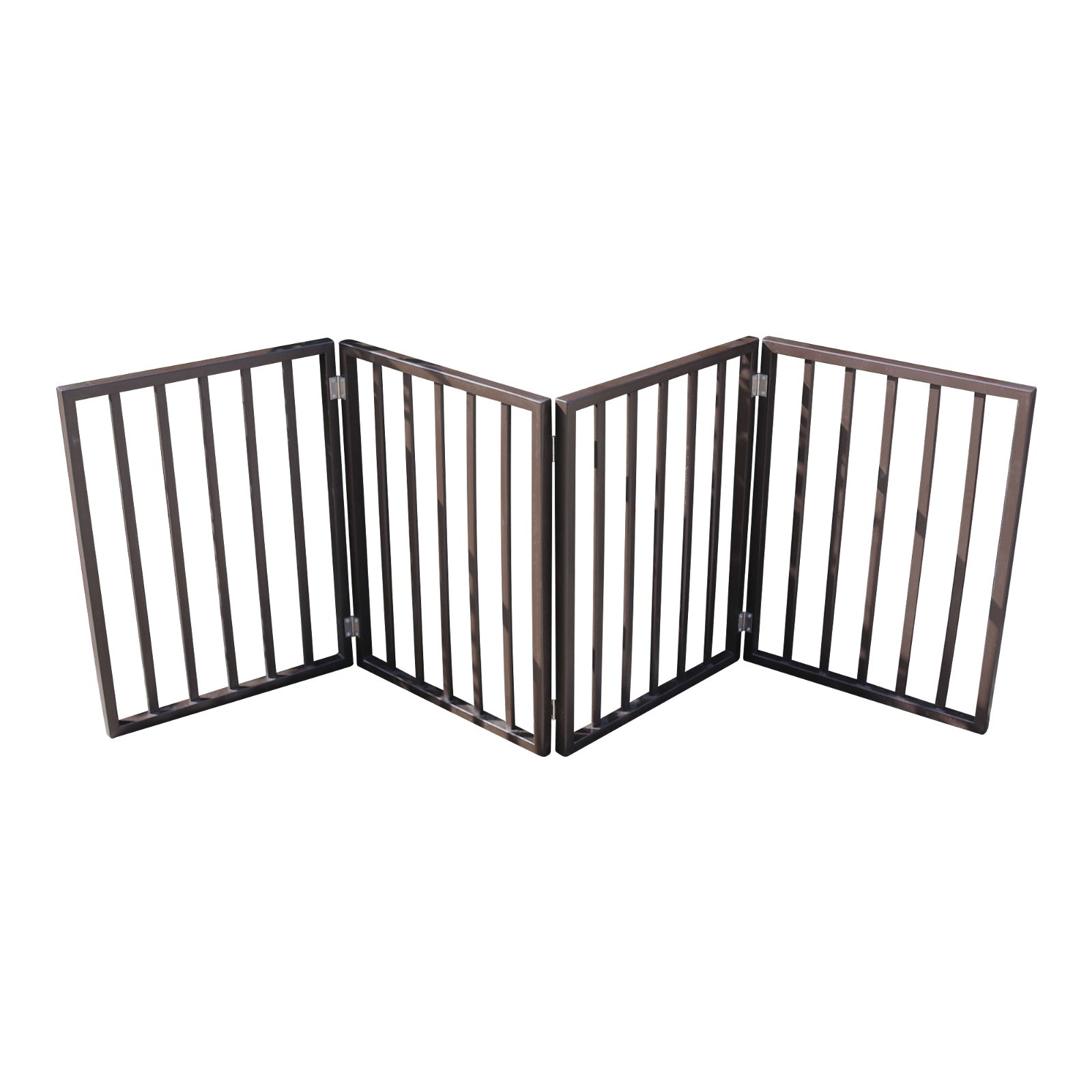 Wooden Freestanding Folding Pet Gate – Brown Arc Design for Doorways, Stairs & Home Use ACS35