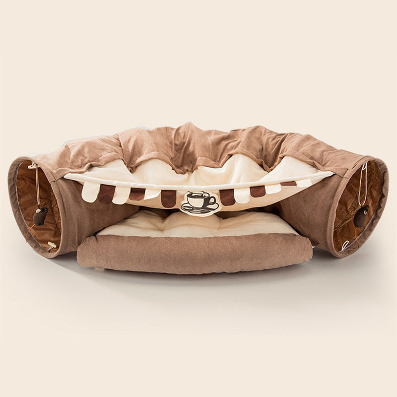 Collapsible Cat Tunnel – Durable & Washable Interactive Pet Toy | Cat Drinking & Feeding – bed8