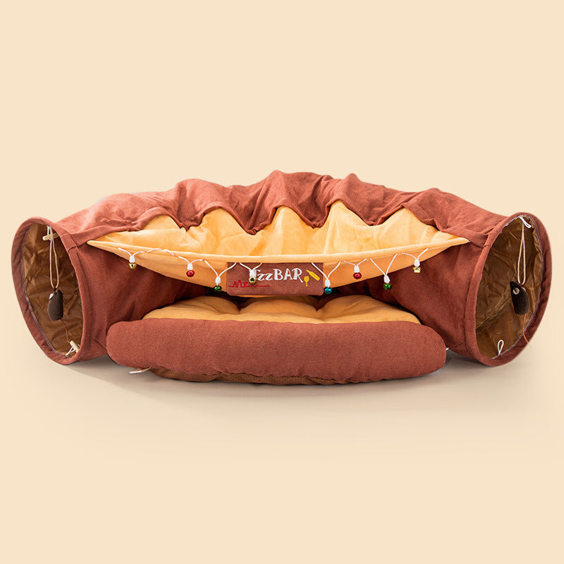 Collapsible Cat Tunnel – Durable & Washable Interactive Pet Toy | Cat Drinking & Feeding – bed8