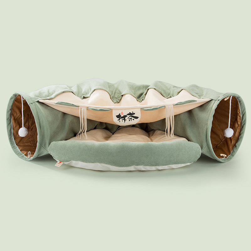 Collapsible Cat Tunnel – Durable & Washable Interactive Pet Toy | Cat Drinking & Feeding – bed8