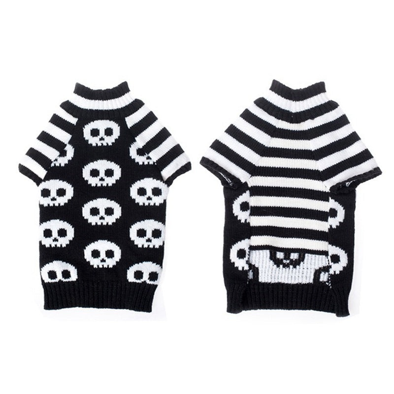 Skull Dog Halloween Sweater Pet Supplies