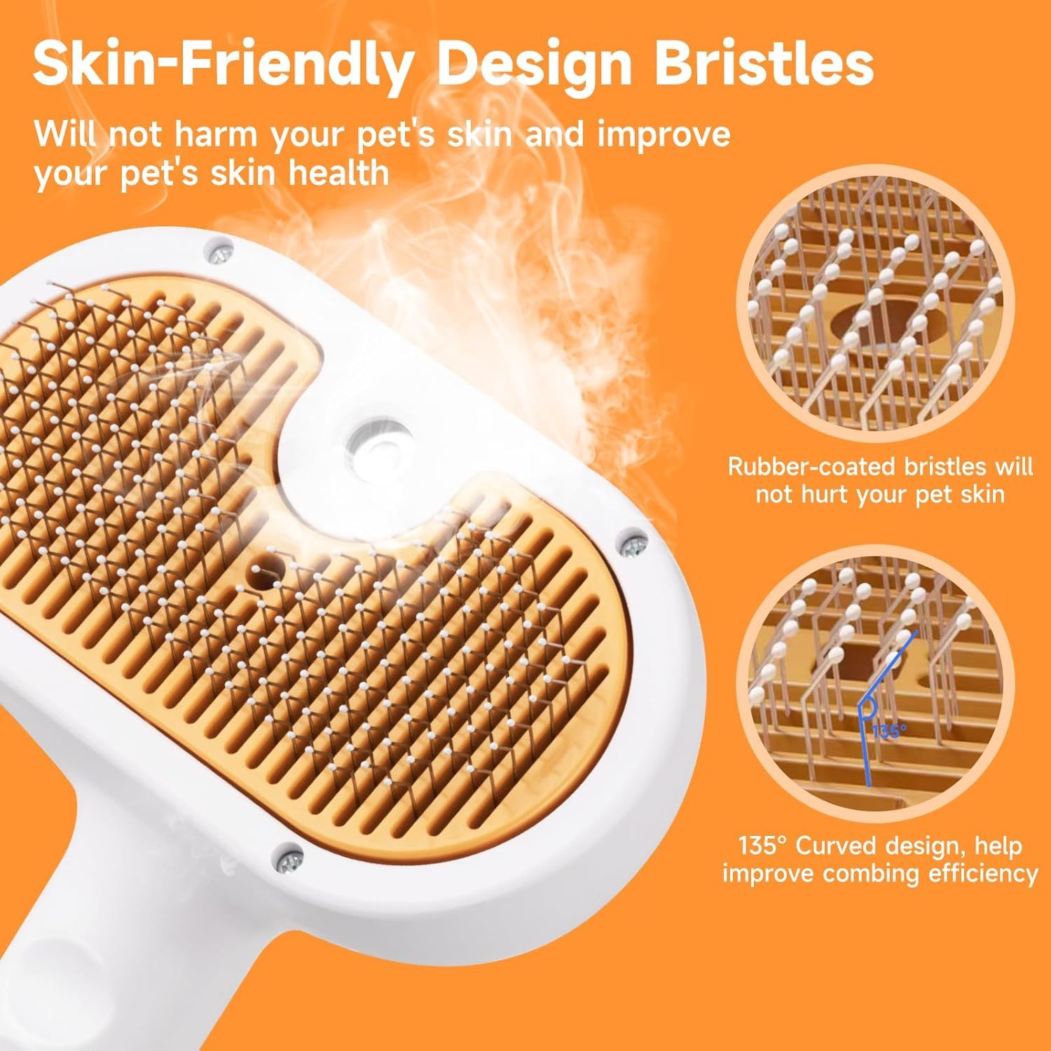 3-in-1 Universal Pet Steam Brush – Spray Hair Removal Comb with Waterless Shampoo & Ear Towel for Cats and Dogs care 31