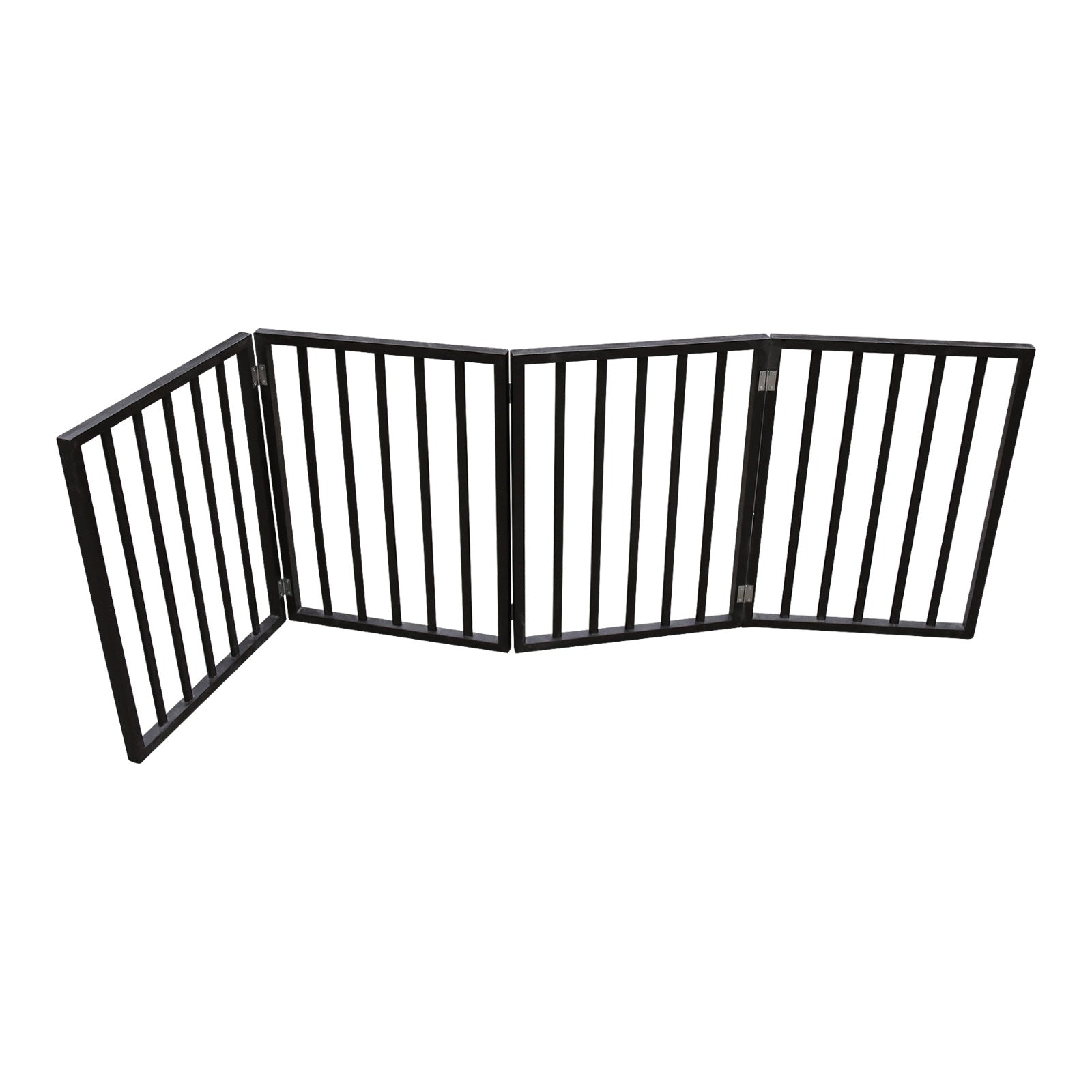 Wooden Freestanding Folding Pet Gate – Brown Arc Design for Doorways, Stairs & Home Use ACS35