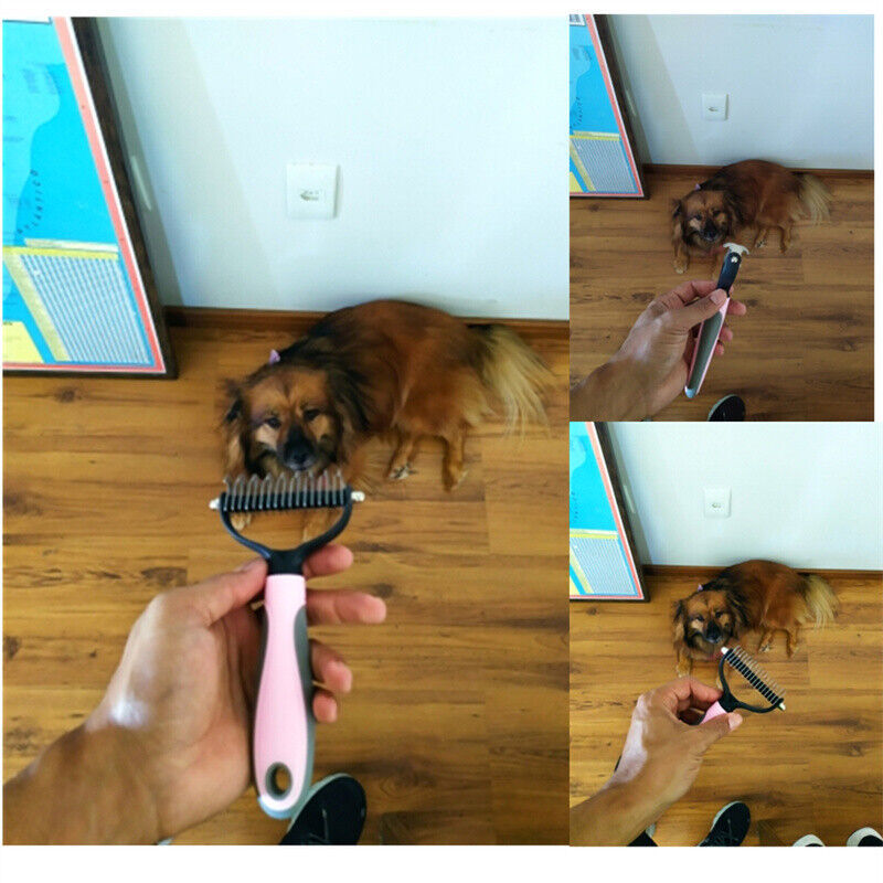 2-in-1 Grooming Brush for Dogs & Cats – Deshedding & Dematting Tool