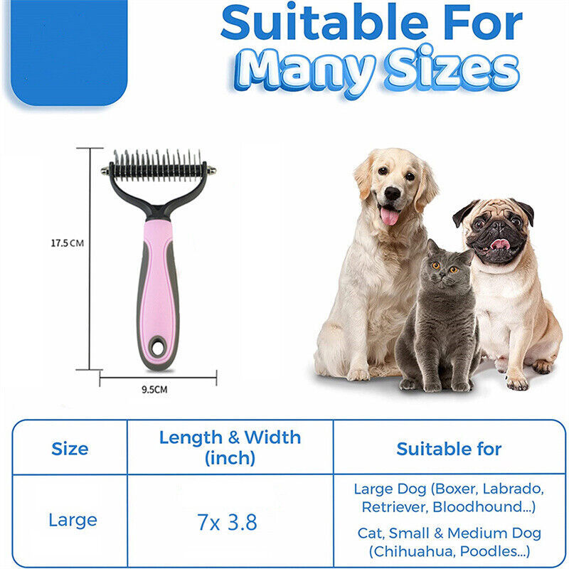 2-in-1 Grooming Brush for Dogs & Cats – Deshedding & Dematting Tool