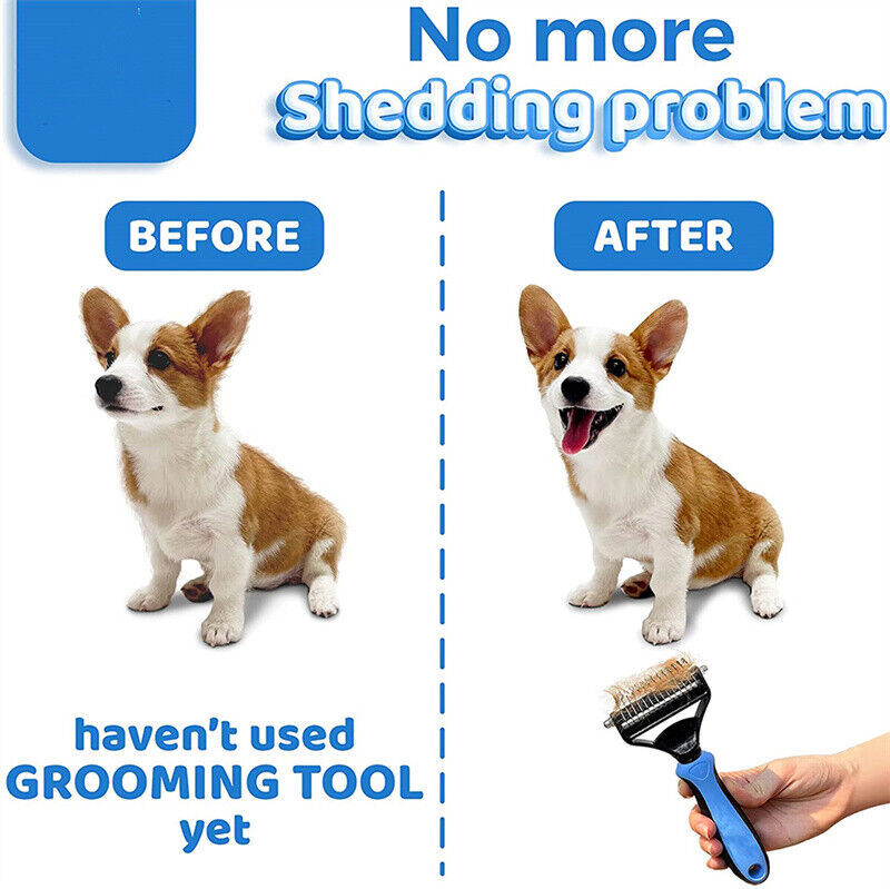 2-in-1 Grooming Brush for Dogs & Cats – Deshedding & Dematting Tool