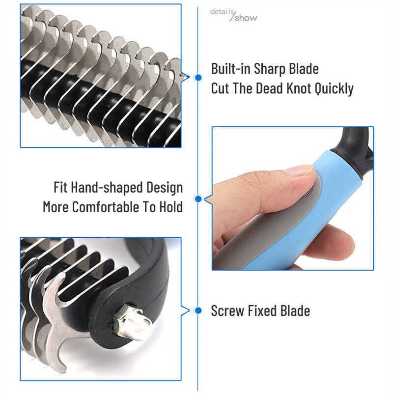 2-in-1 Grooming Brush for Dogs & Cats – Deshedding & Dematting Tool
