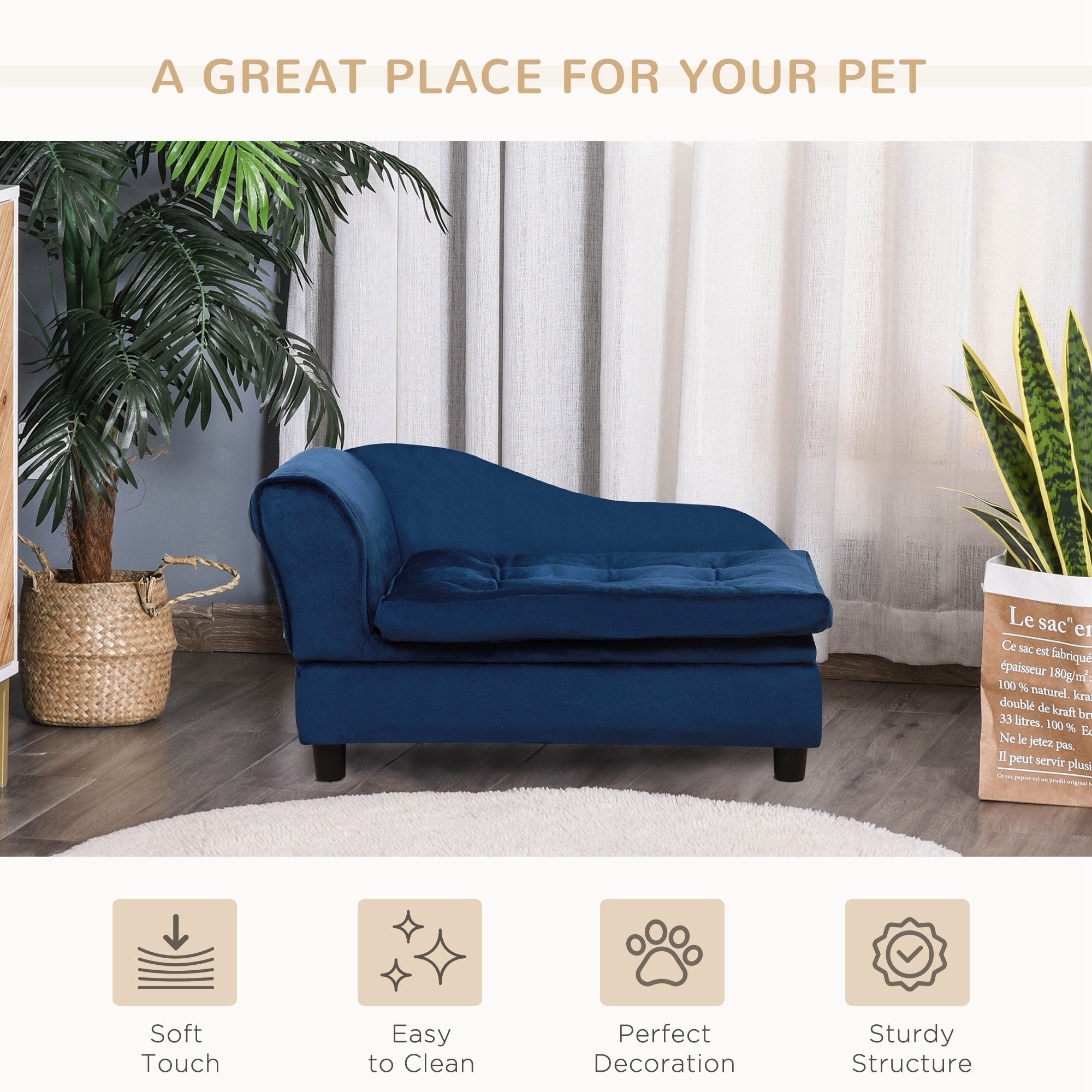 Luxury Small Dog Bed – Plush Design with Hidden Storage Compartment | Cat Drinking & Feeding – bed22