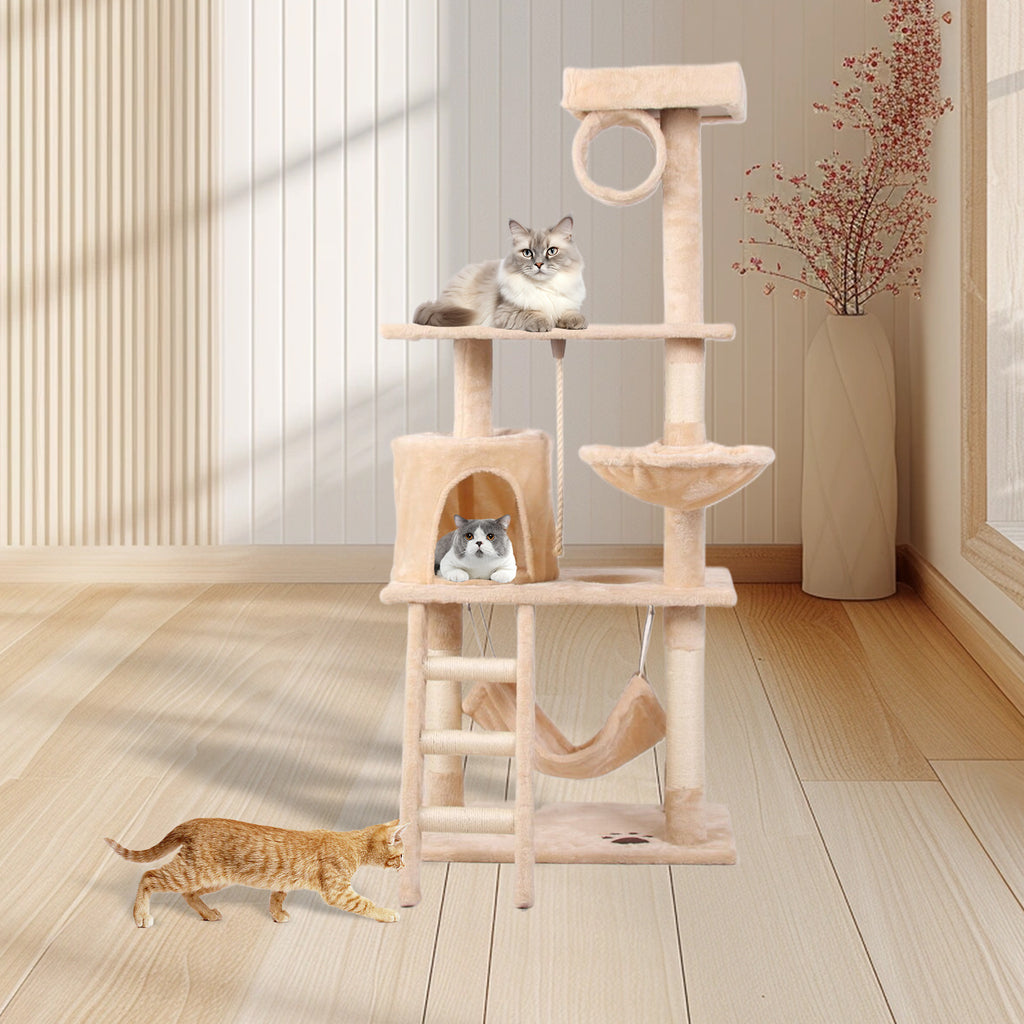 Cat Climbing Frame – Multi-Level Indoor Play Tower with Scratching Posts & Rest Platforms for Active Cats | Cat Drinking & Feeding – furn20