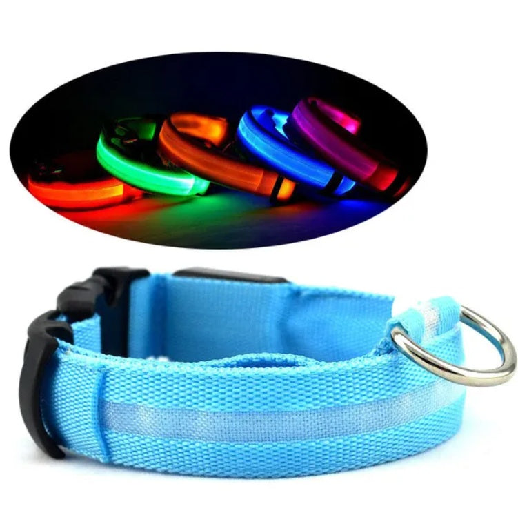 LED Pet Safety Halo Collar – Adjustable Light-Up Night Visibility Collar for Dogs & Cats ACS1