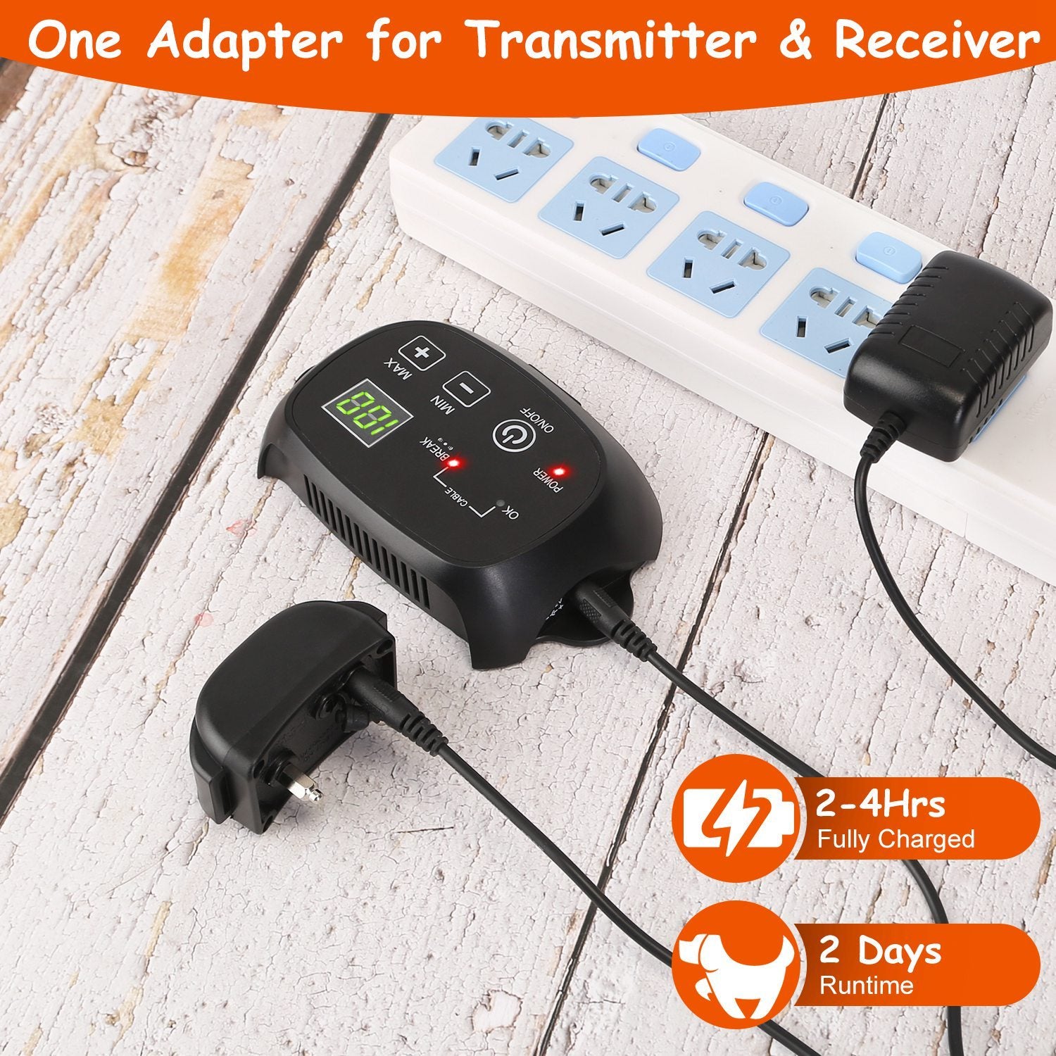 Underground Dog Fence System – 100-Level Adjustable IPX7 Waterproof Rechargeable Receiver for Small to Large Dogs ACS52