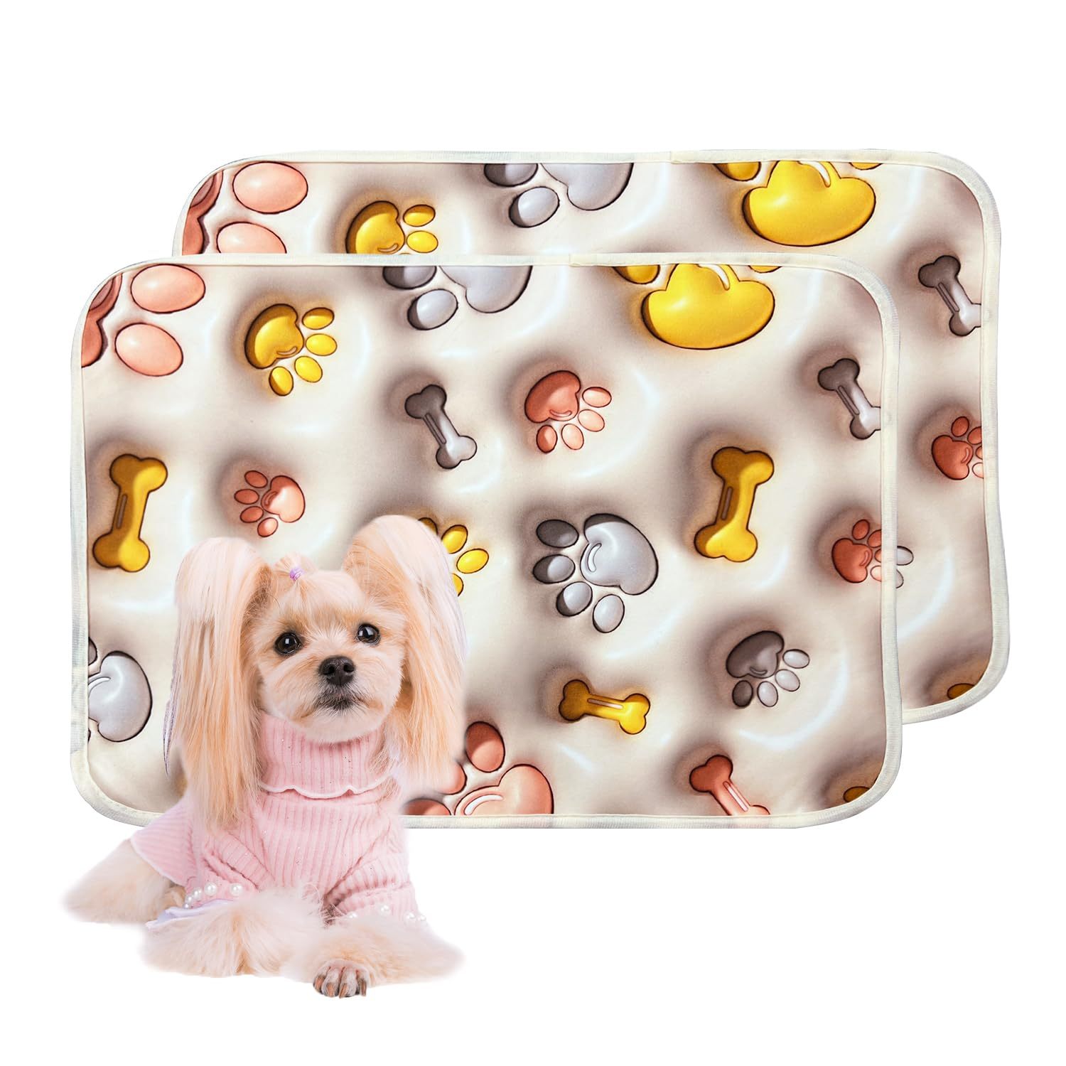 Qeils Reusable Puppy Pads – Washable, Leakproof & Non-Slip Dog Training Mats (2 Pcs) | Cat Drinking & Feeding – bed35