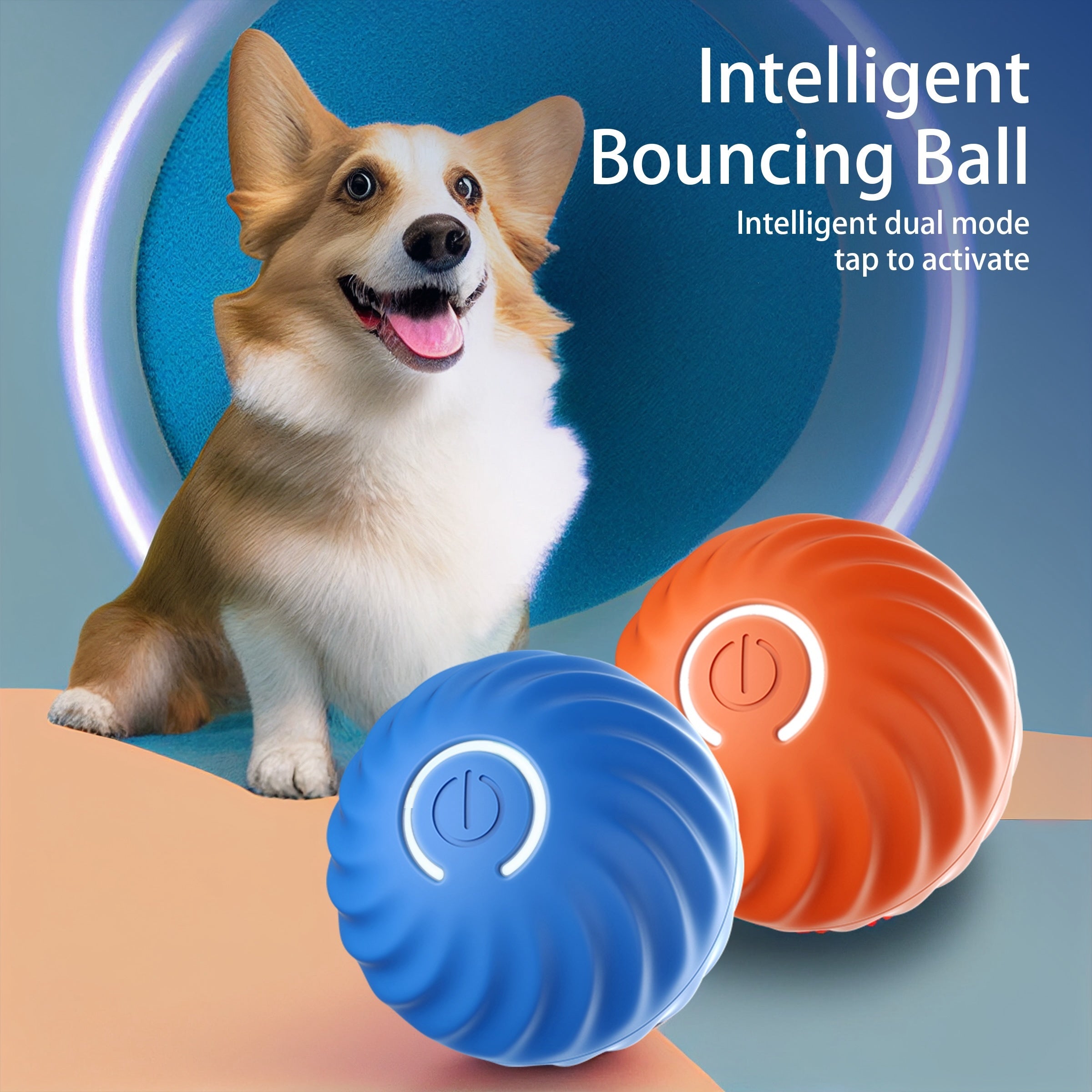 Interactive Bouncing Ball Dog Toy – Smart, USB Rechargeable & Silent