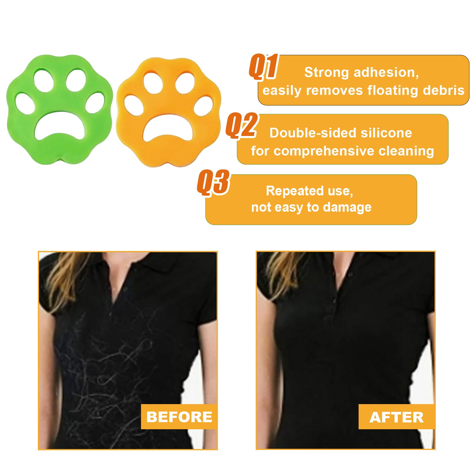 2 Pack Pet Hair Remover for Laundry – Reusable Lint Catcher for Dog Hair on Clothes, Bedding & Drinking Accessories