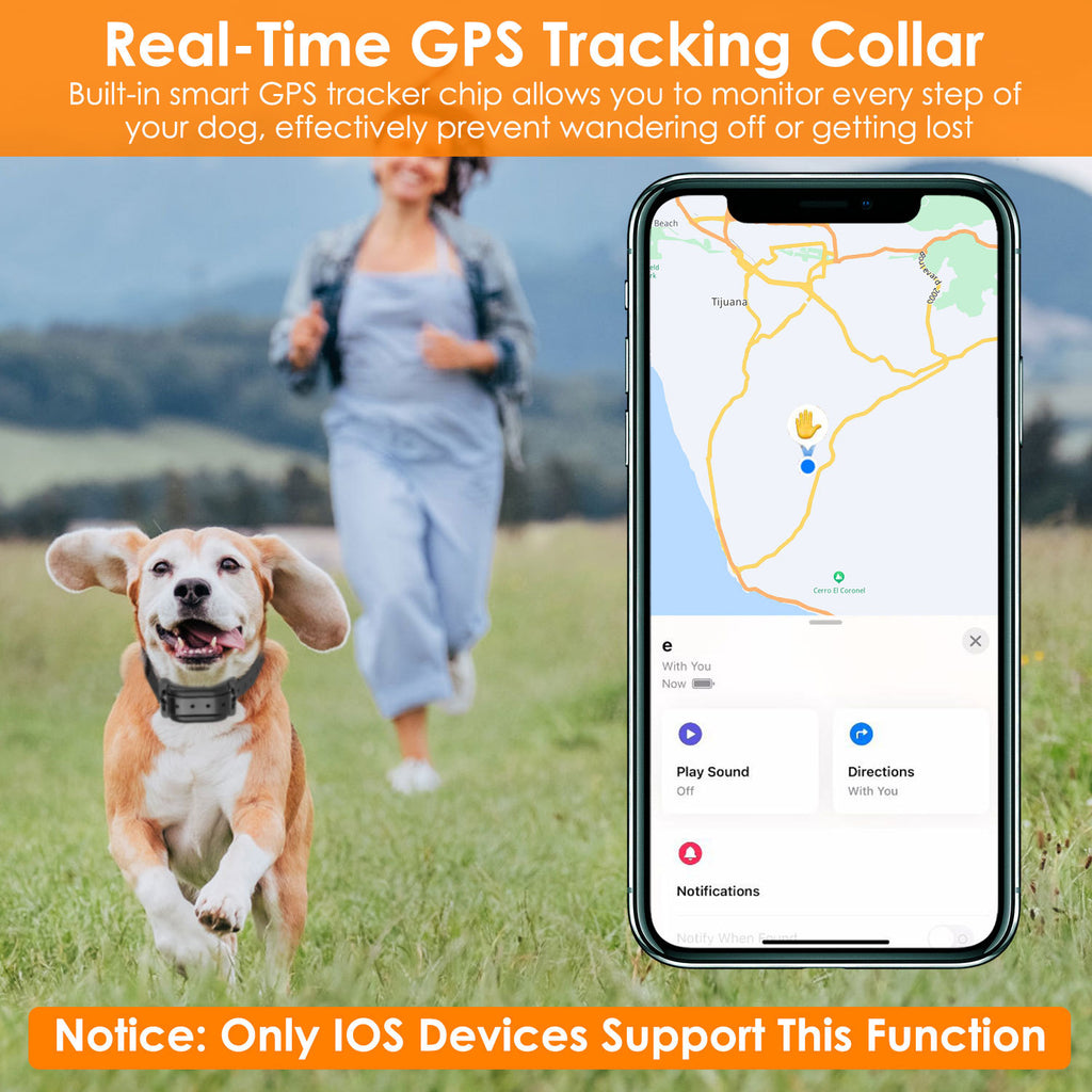 328FT Wireless Electric Dog Fence System – GPS Location Monitor with Rechargeable Beep & Vibration Collar ACS49