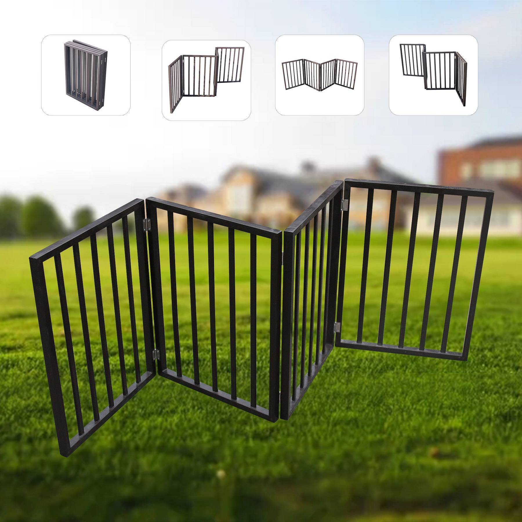 Folding Pet Gate for Doorways, Stairs & Entryways – Freestanding Dog Barrier for Home Use ACS22