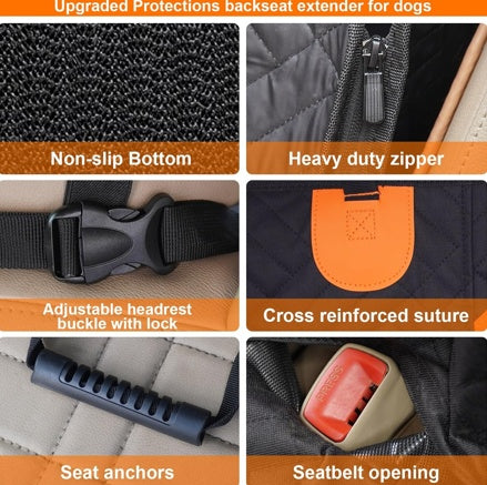 Dog Car Seat Backrest Protector – Waterproof Travel Support for Pet Comfort & Safety ACS11