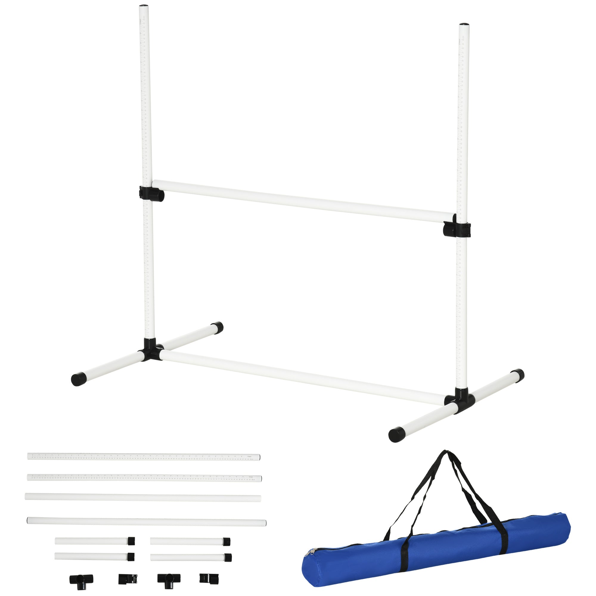 4-Piece Dog Agility Training Set – Height-Adjustable Jumping Poles, Hurdles & Exercise Equipment for Small to Large Dogs