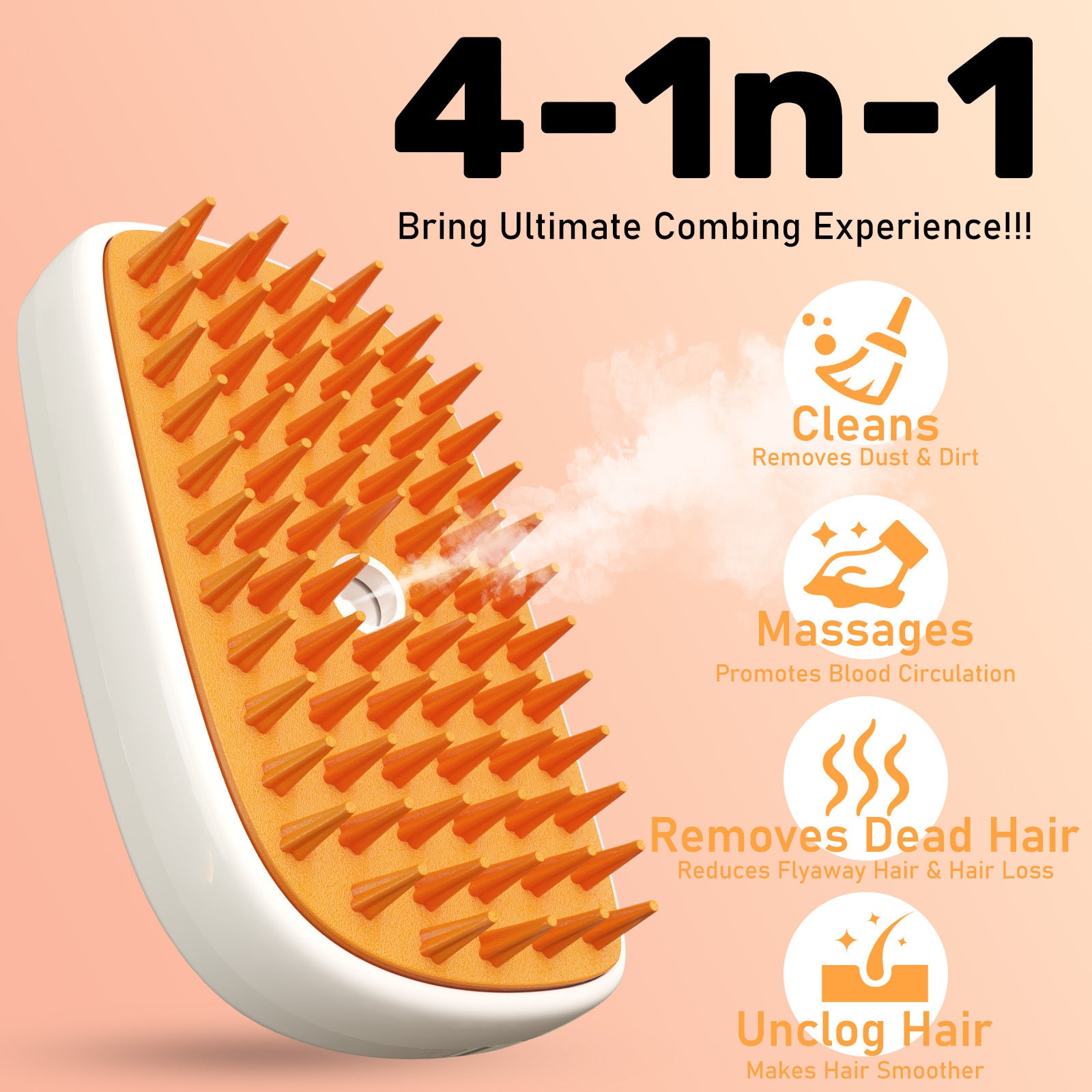 4-in-1 Cat Steam Brush – Anti-Static Mist Grooming Comb for Hair Removal and Shedding care 46