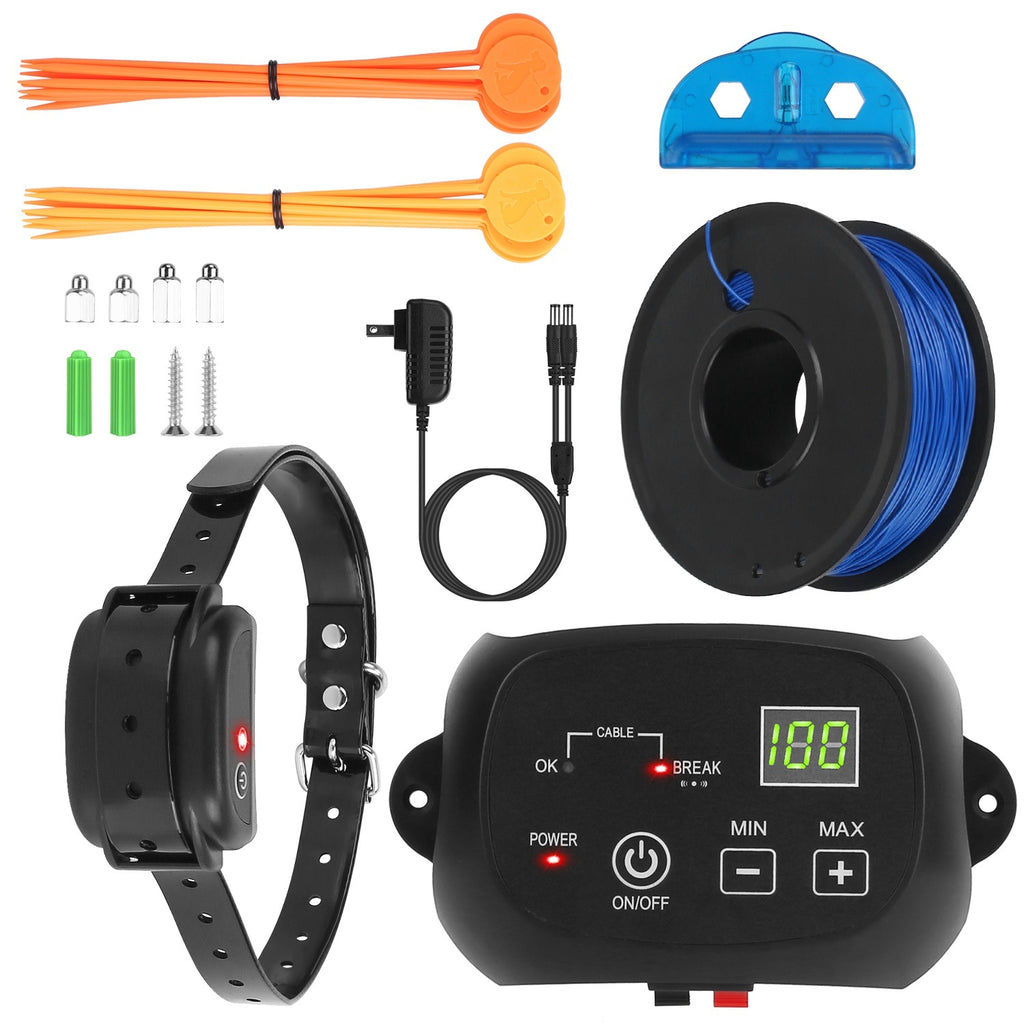 Underground Dog Fence System – 100-Level Adjustable IPX7 Waterproof Rechargeable Receiver for Small to Large Dogs ACS52
