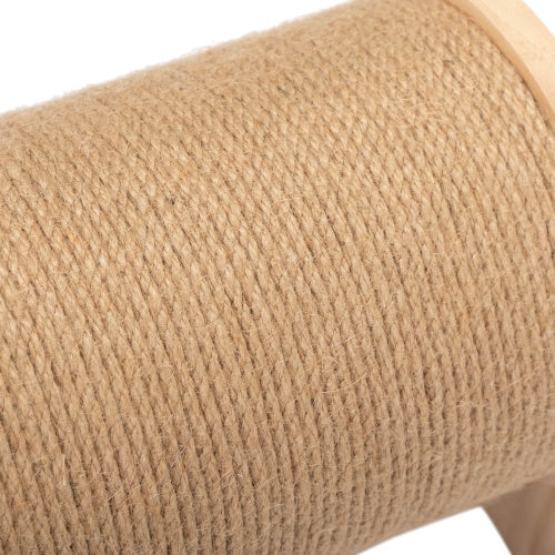 Wooden 360° Rotating Cat Scratching Post – Interactive Scratch Toy with Bell for Indoor Cats & Kittens – Natural Color