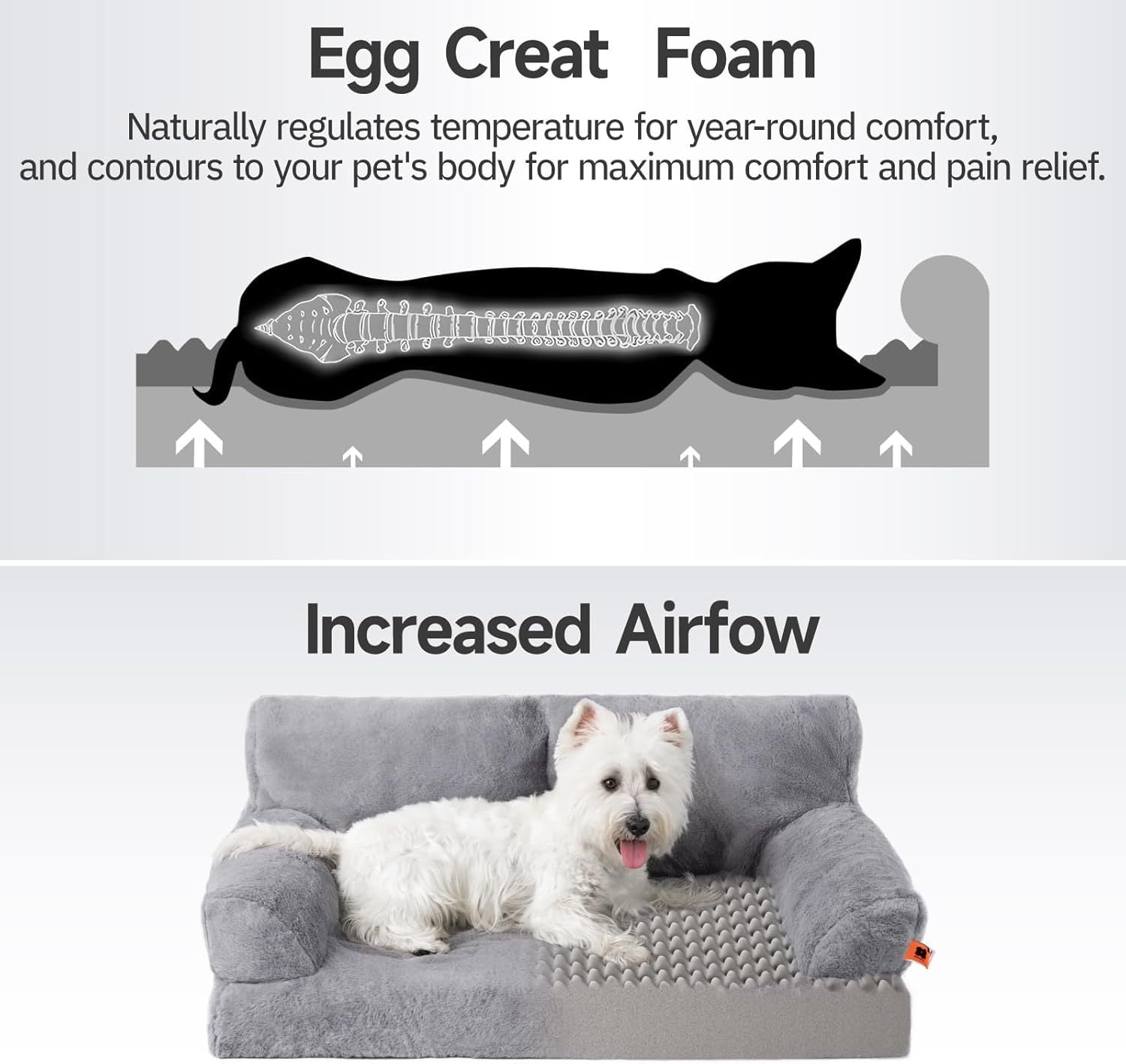 Orthopedic Dog Bed – 35.4x25.6x11.8" Waterproof Foam Sofa with Washable Cover for Medium Dogs | Cat Drinking & Feeding – bed69