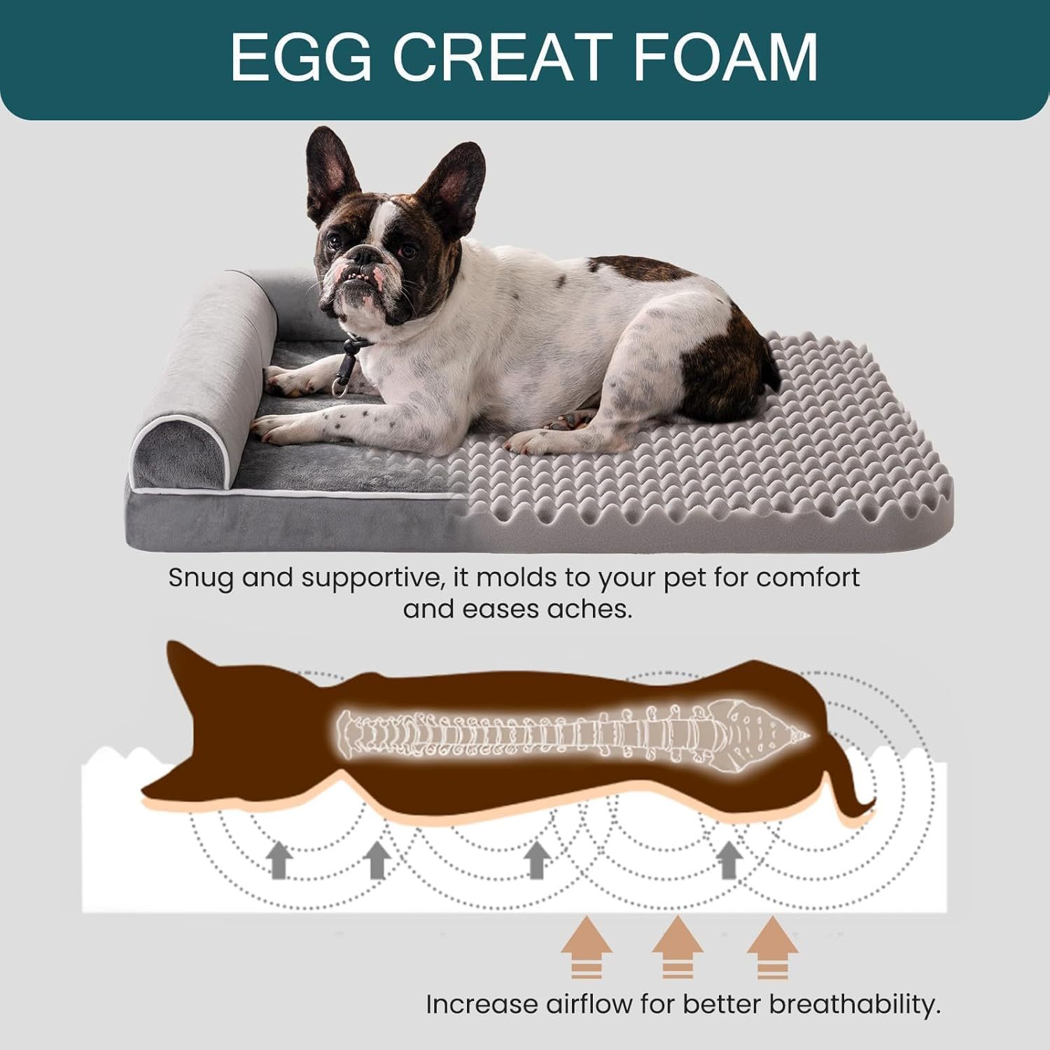 Orthopedic Dog Bed – XL Egg Crate Foam Mattress for Large Dogs with Washable Cover | Cat Drinking & Feeding – bed37