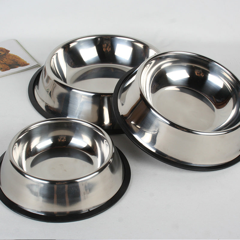 Pet Drinking & Feeding Classic Stainless Steel Bowls for Cats & Dogs – Durable Non-Slip Food & Water Dish