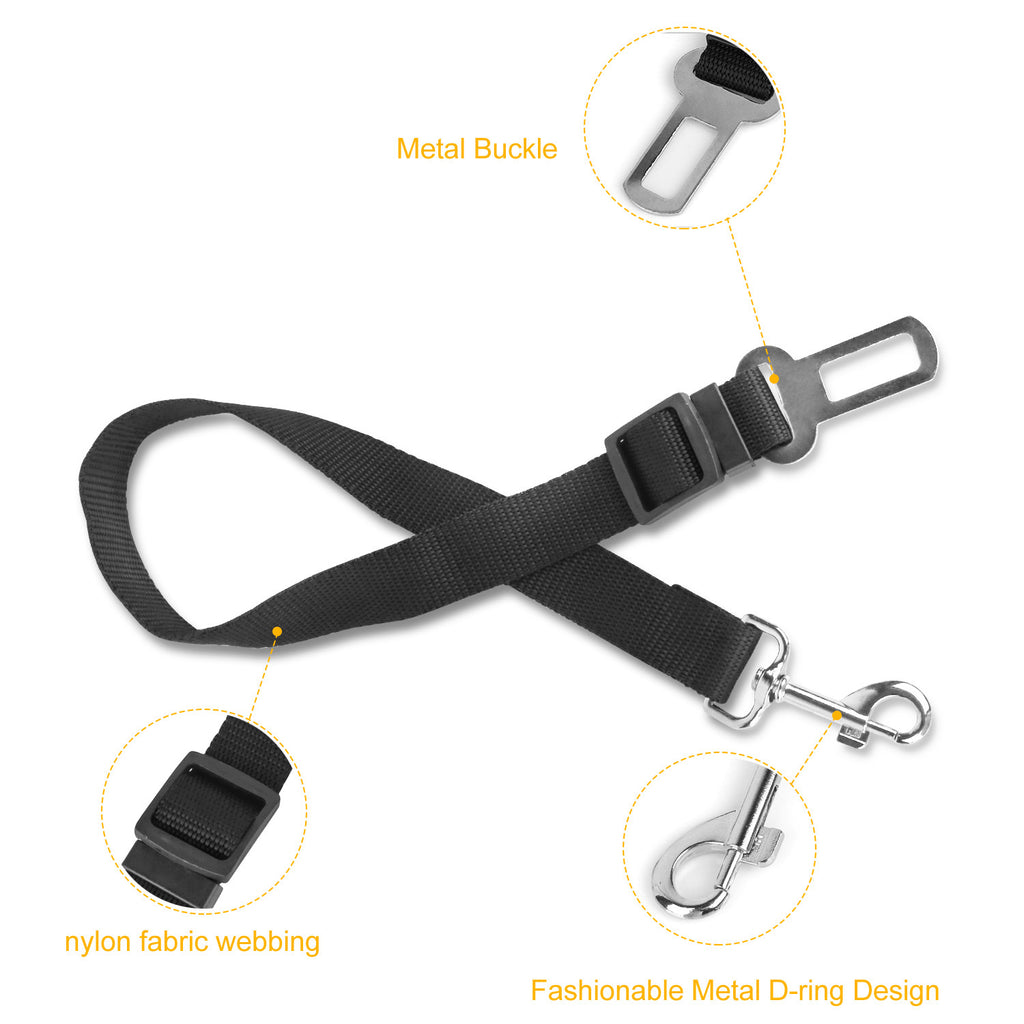 2-Pack Pet Seat Belt Leash – Adjustable Nylon Safety Harness Strap for Dogs & Cats in Cars, Perfect for Travel & Drinking & Feeding Stops COL 26