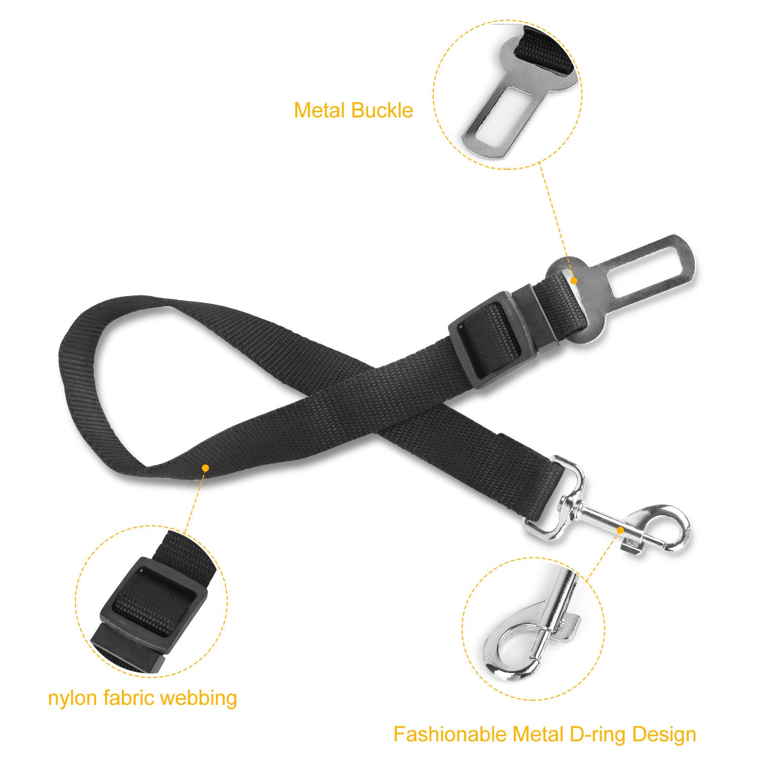 2-Pack Pet Seat Belt Leash – Adjustable Nylon Safety Harness Strap for Dogs & Cats in Cars, Perfect for Travel & Drinking & Feeding Stops COL 26