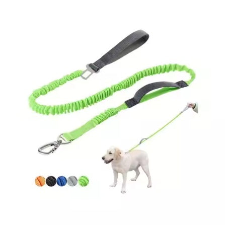 Heavy-Duty Explosion-Proof Dog Leash – 4-6ft Impact-Resistant Lead with Padded Double Handle & Car Seat Buckle ACS15