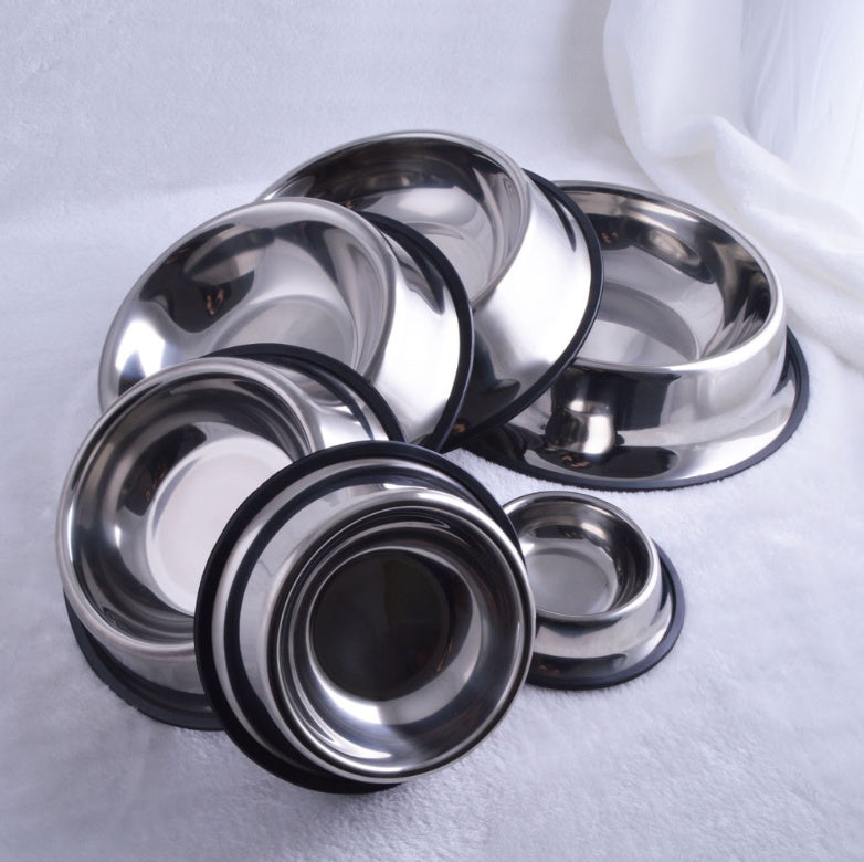 Pet Drinking & Feeding Classic Stainless Steel Bowls for Cats & Dogs – Durable Non-Slip Food & Water Dish