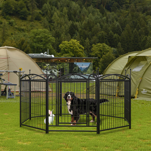 32-Inch 8-Panel Metal Dog Fence – Heavy-Duty Outdoor Pet Playpen Enclosure ACS8