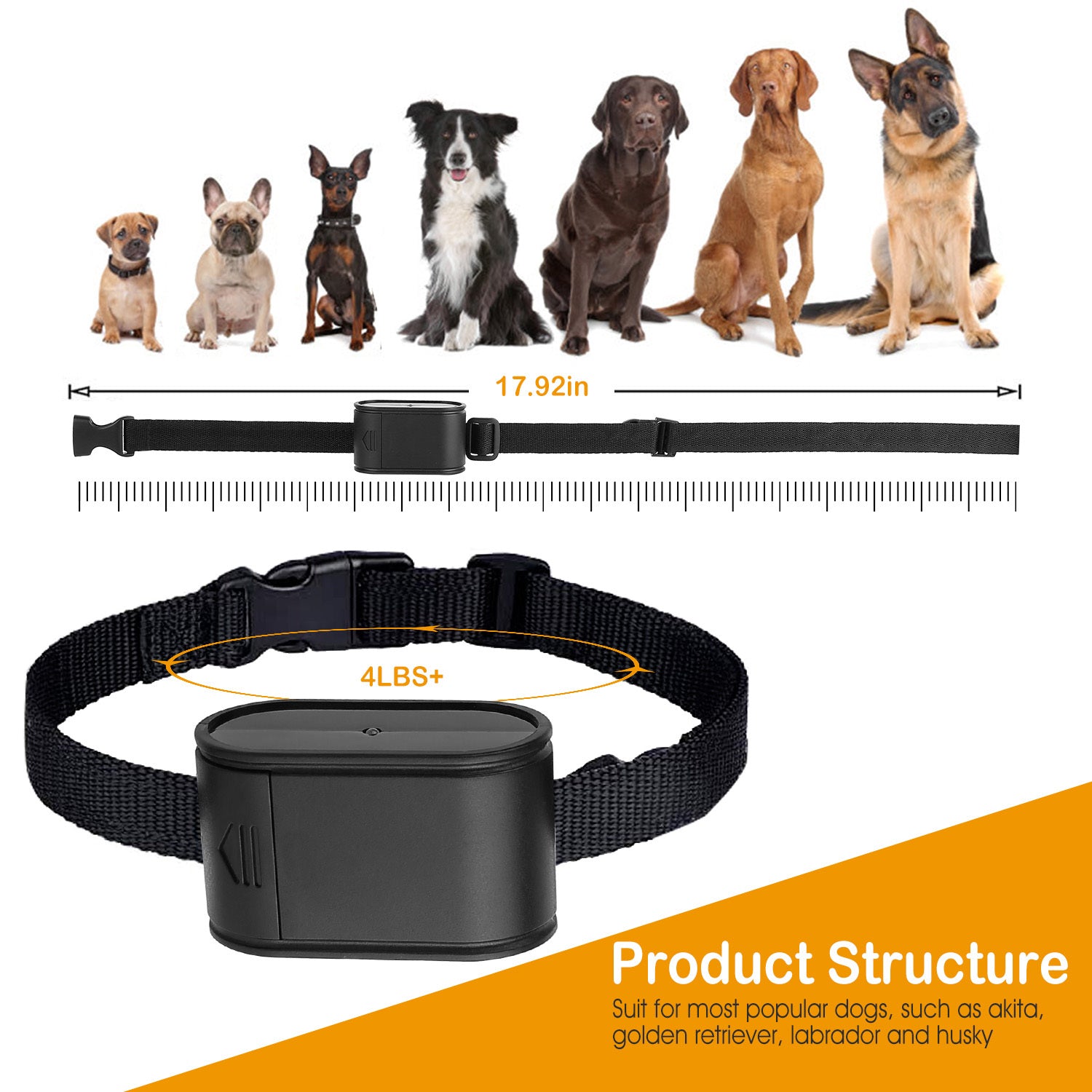 Electric Dog Fence System – Water-Resistant Collar with Tone & Shock Boundary Containment for Small to Large Dogs ACS45