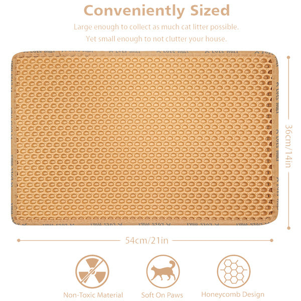 Double-Layer Rice Shaped Cat Litter Pad – Waterproof & Easy to Clean | Cat Drinking & Feeding – bed92