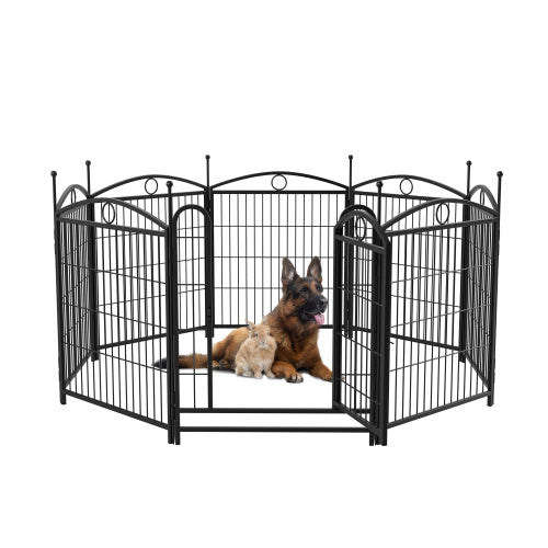 32-Inch 8-Panel Metal Dog Fence – Heavy-Duty Outdoor Pet Playpen Enclosure ACS8