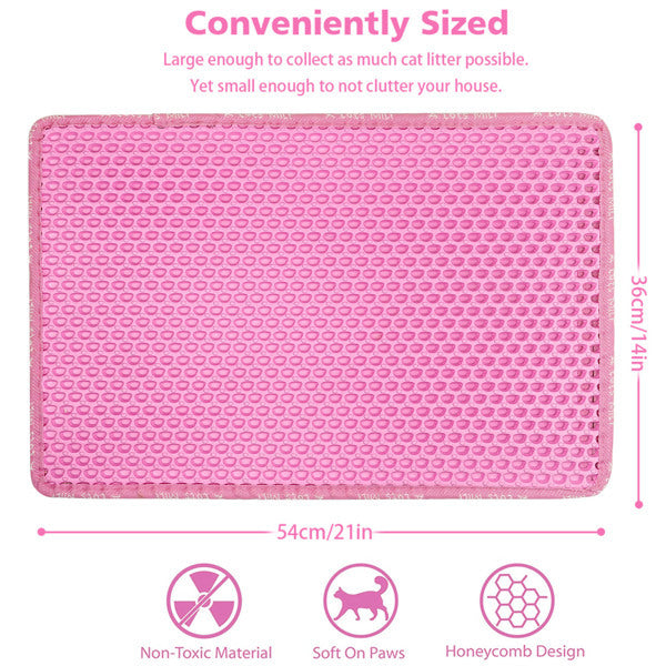 Double-Layer Rice Shaped Cat Litter Pad – Waterproof & Easy to Clean | Cat Drinking & Feeding – bed93
