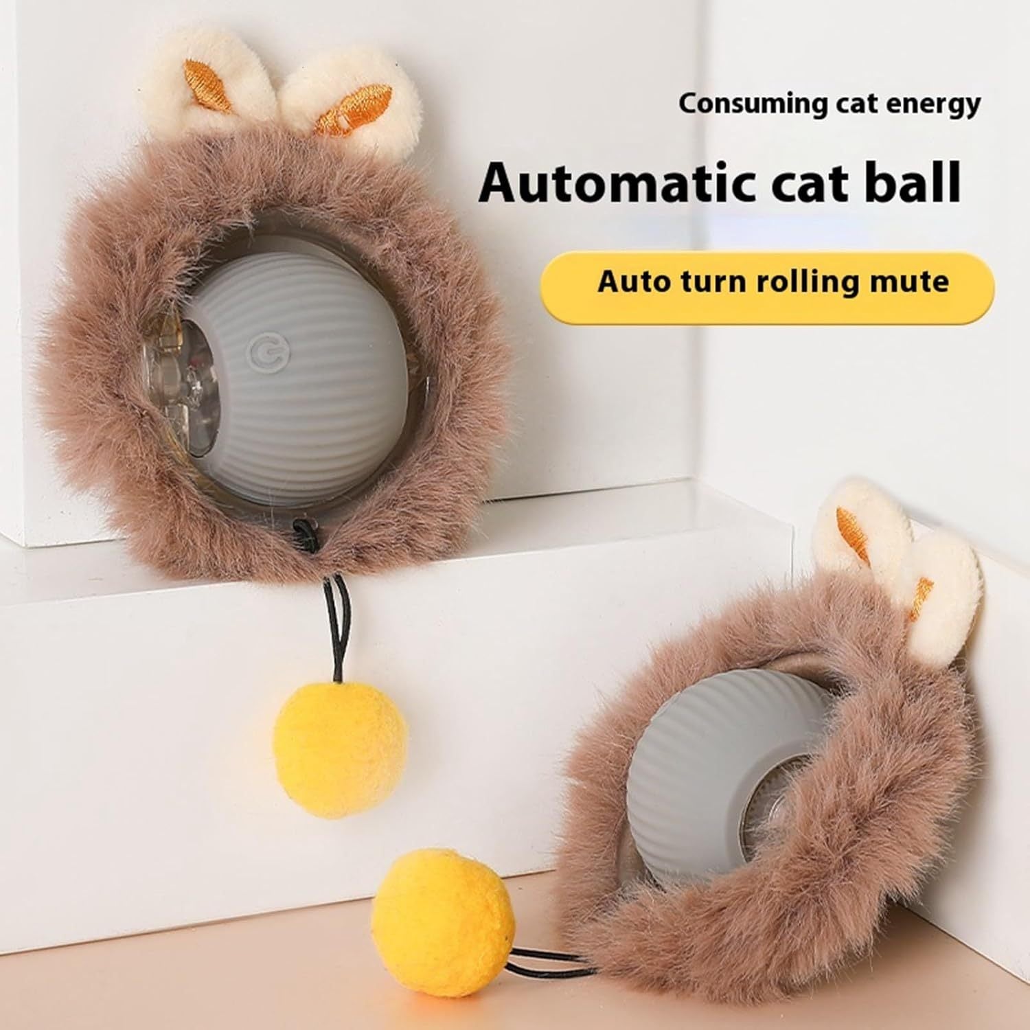 Smart Moving Cat Ball Toy – Auto-Rotating with String for Cats & Dogs
