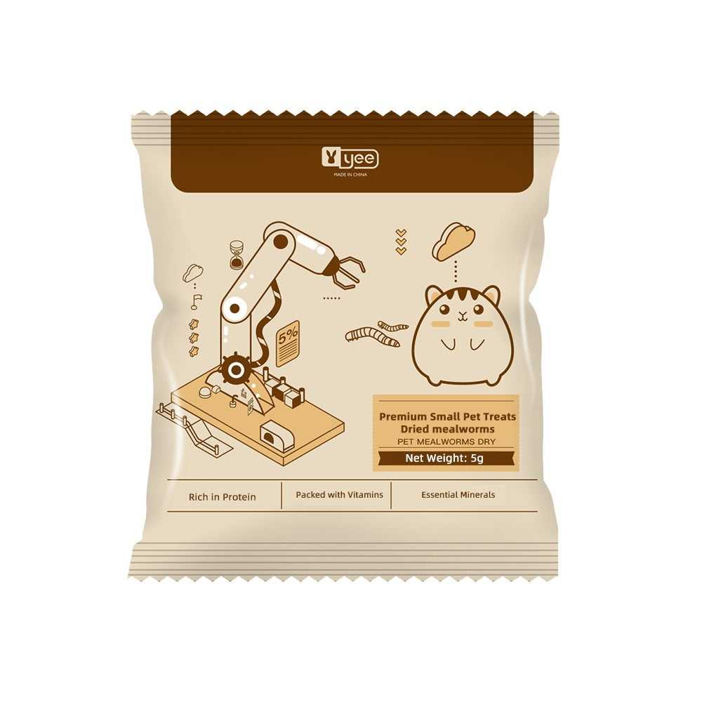 Feeding Dried Mealworms for Small Pets – High-Protein Natural Treat for Birds, Hamsters, Reptiles & Fish (5g Pack)
