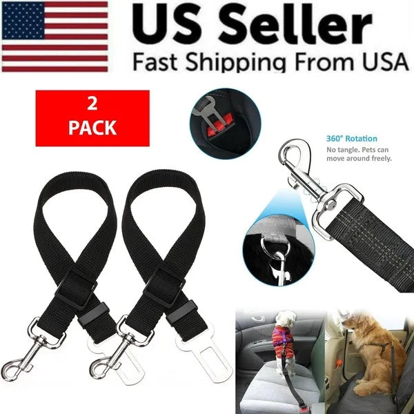 2-Pack Pet Safety Seatbelt – Adjustable Car Seat Harness for Cats & Dogs, Ideal for Travel & Drinking & Feeding Stops COL 24